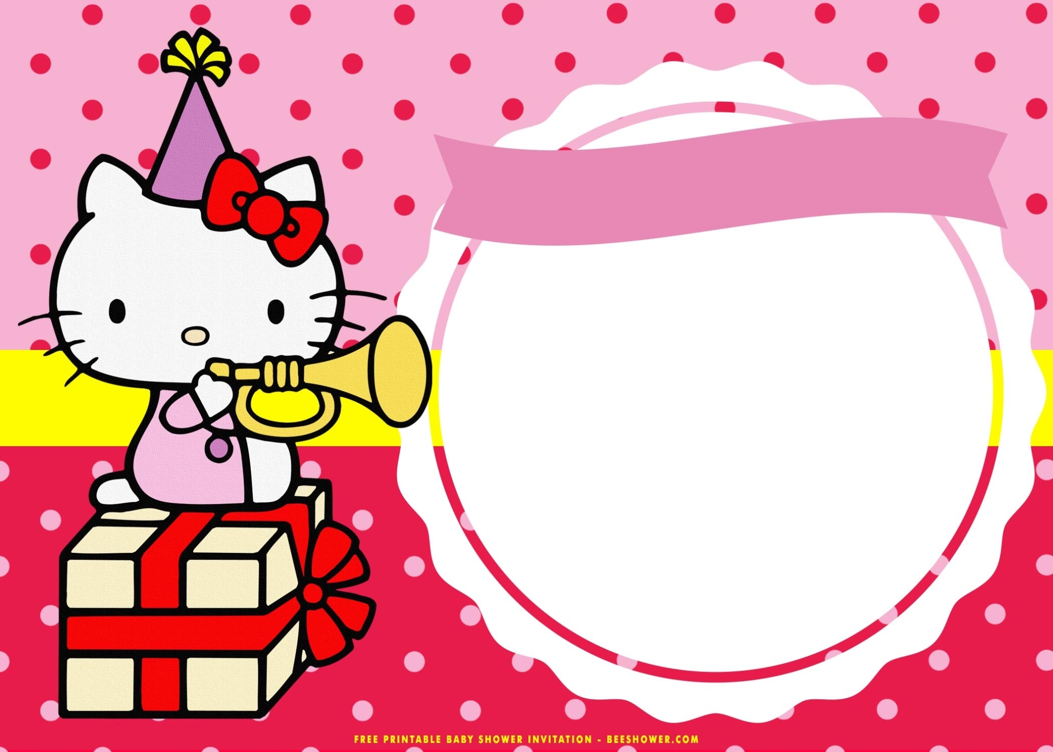 (Free Printable) – Cute Hello Kitty Baby Shower Invitation Templates | Free Printable Baby In Hello Kitty Birthday Card Template Free
