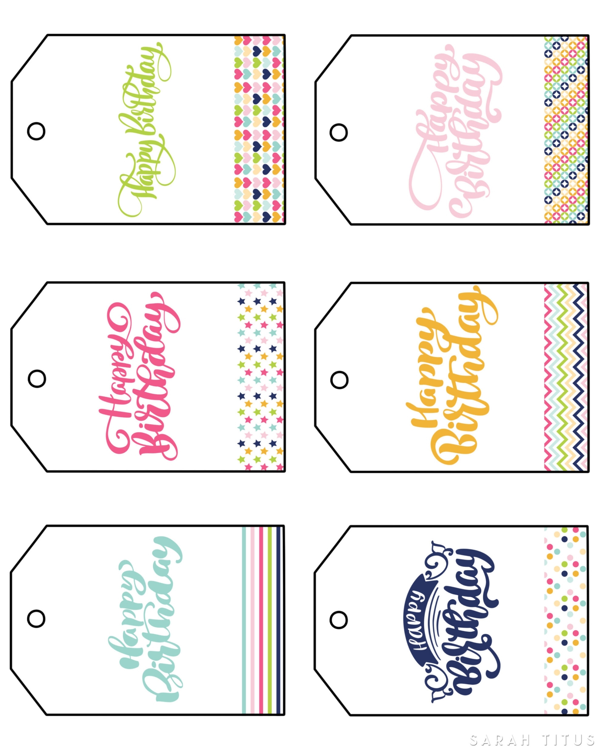 Free Printable Happy Birthday Gift Tags – Sarah Titus Intended For Free Gift Tag Templates For Word