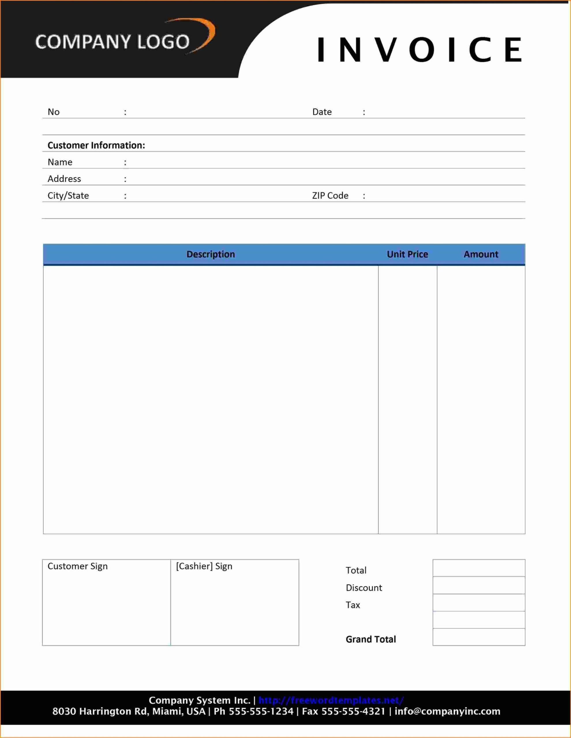 Free Printable Invoice Template Microsoft Word Invoice Template Ideas Throughout Free Downloadable Invoice Template For Word
