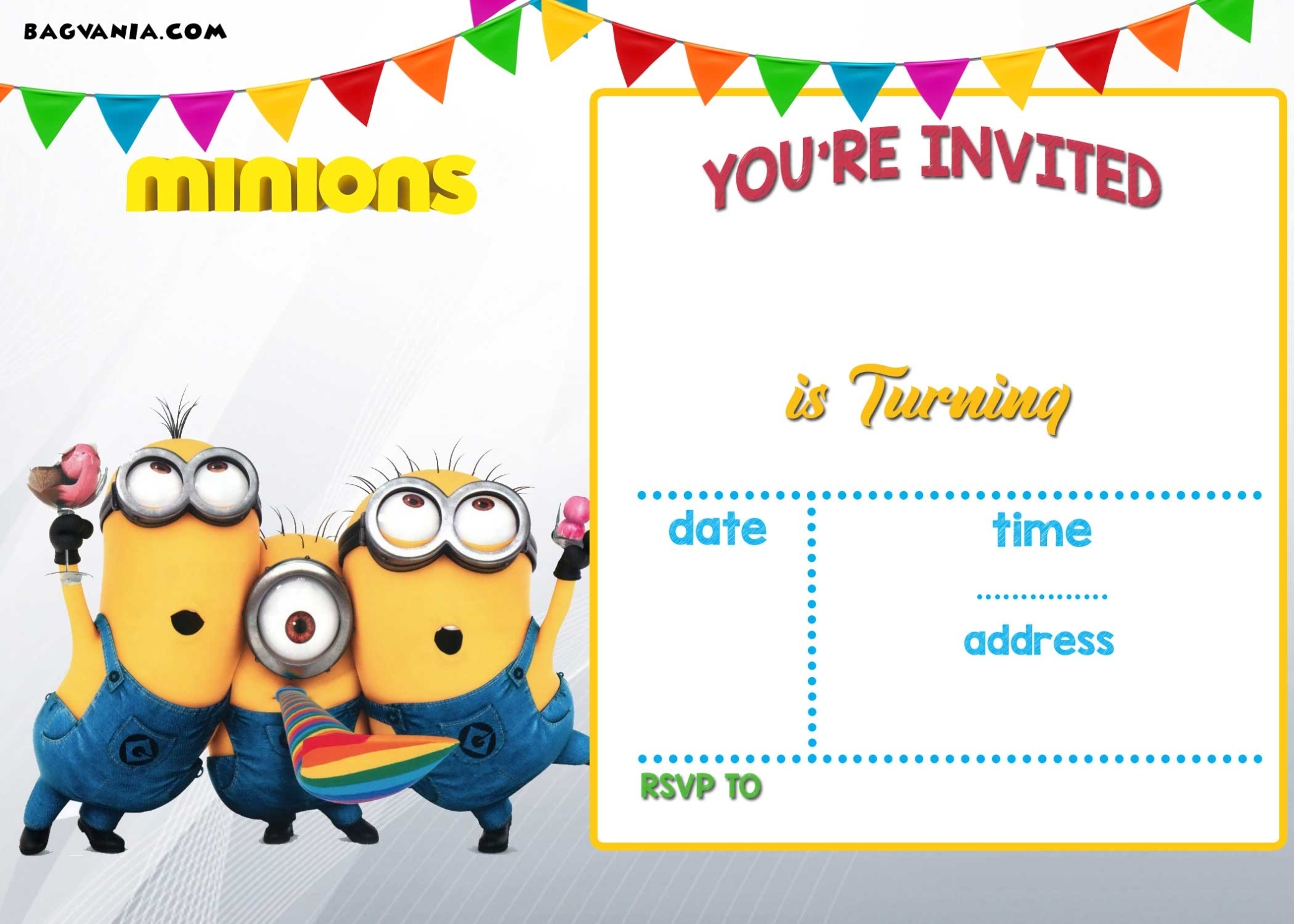 Free Printable Minion Birthday Invitation Templates | Free Printable Birthday Invitation Inside Minion Card Template