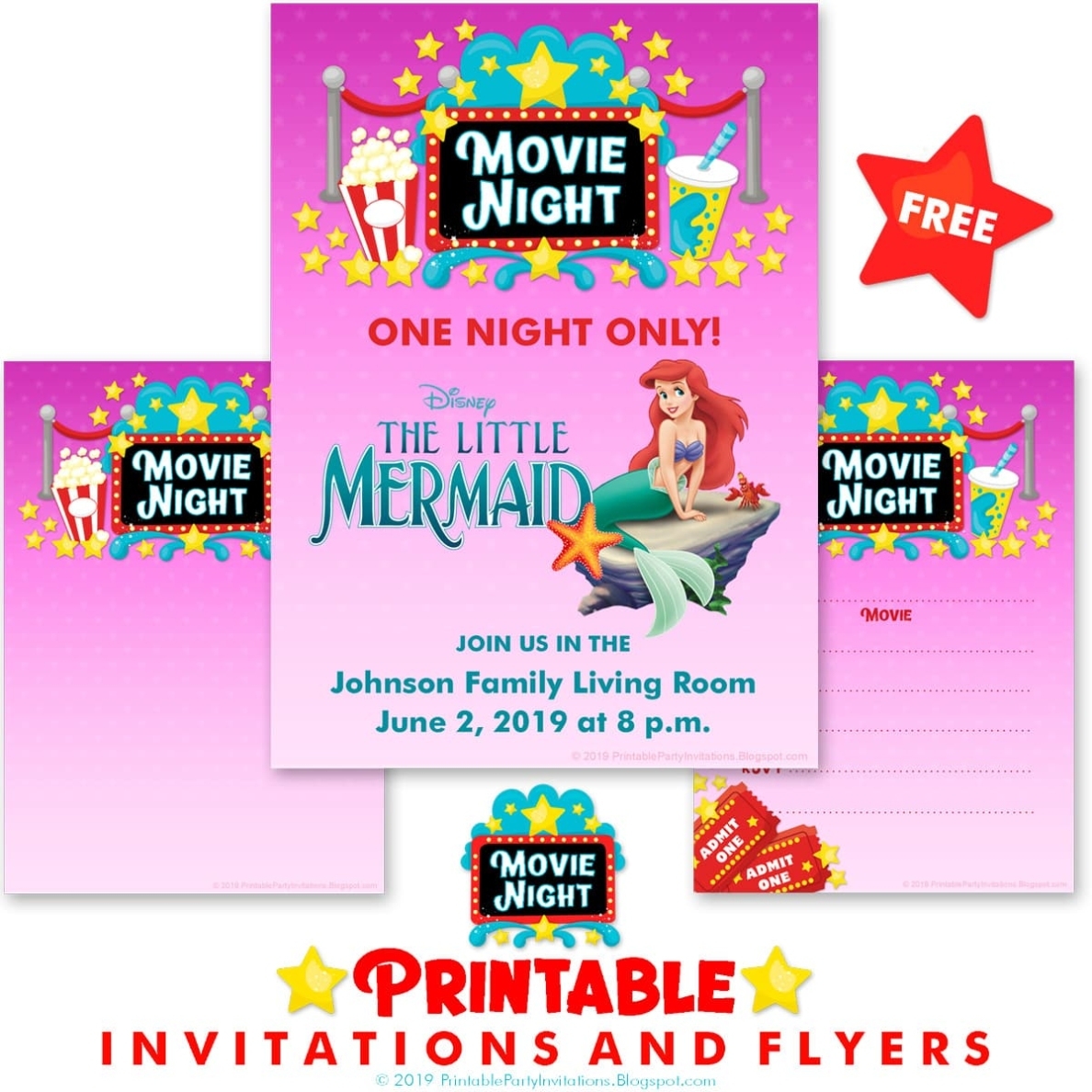 Free Printable Party Invitations in Movie Flyer Template Word