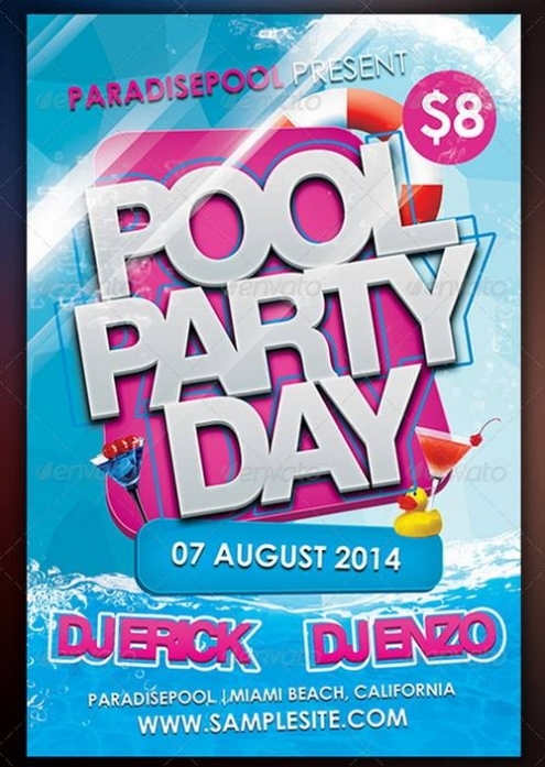 Free Printable Pool Party Flyers Intended For Free Pool Party Flyer Templates