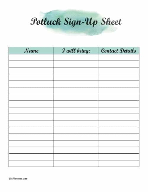 Free Printable Potluck Sign Up Sheet | Editable | Instant Download Regarding Potluck Signup Sheet Template Word