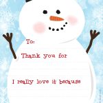 Free Printable Snowman Christmas Thank You Letters – Wink Design Inside Christmas Note Card Templates
