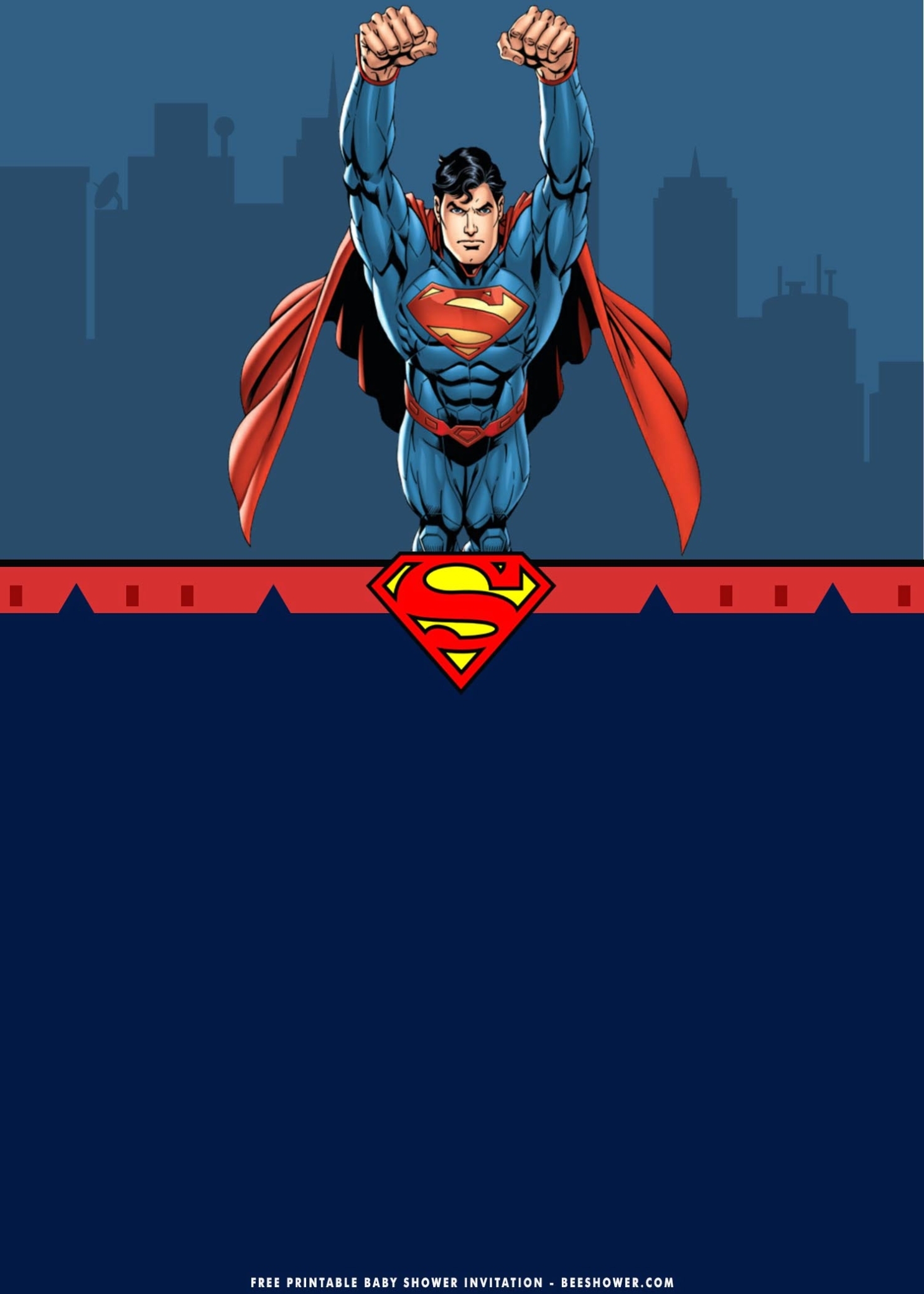 (Free Printable) - Superman Birthday Invitation Templates | Free Pertaining To Superman Birthday Card Template