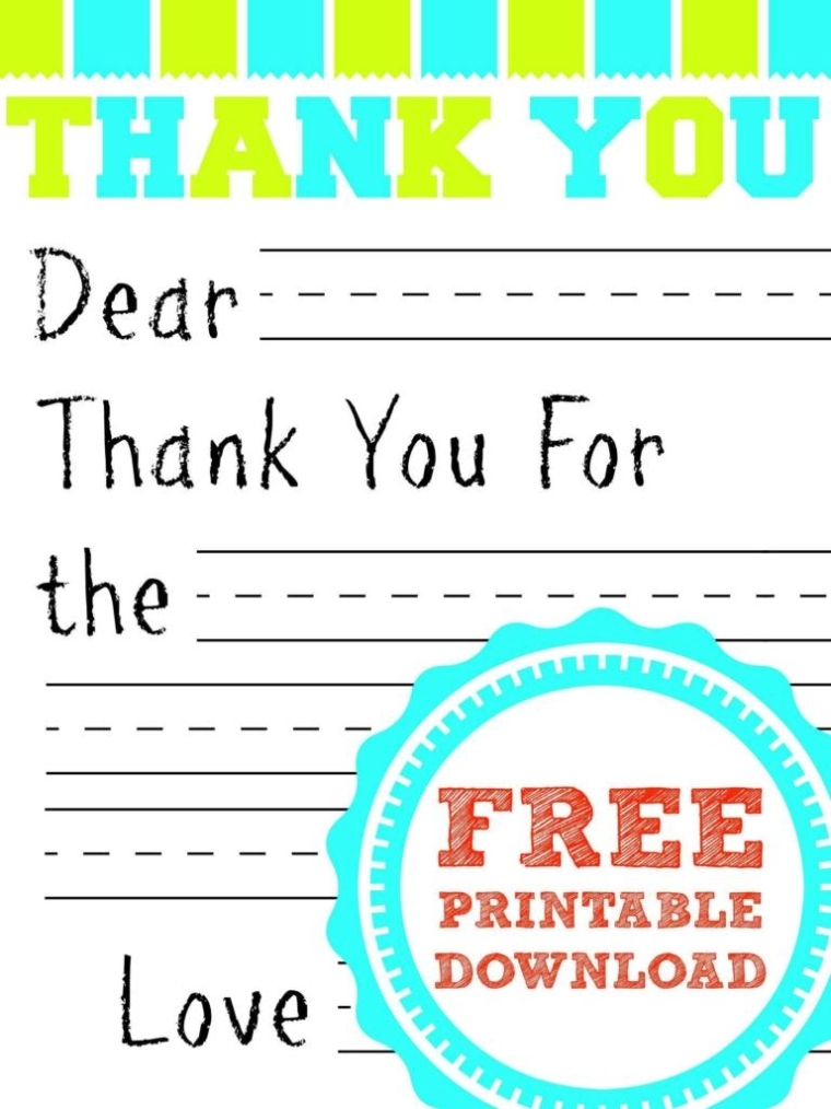 Free Printable Thank You Card For Kids Inside Free Printable Thank You Card Template