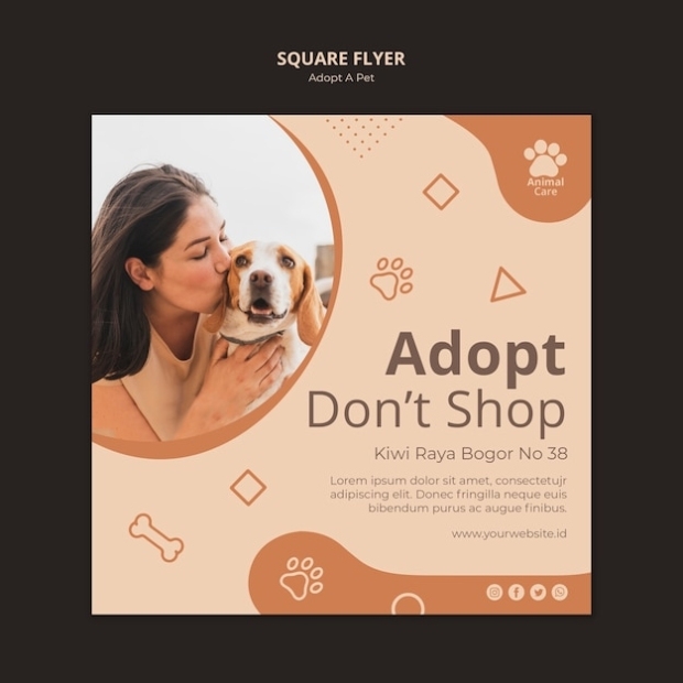 Free Psd | Adopt Pet Flyer Template In Dog Adoption Flyer Template