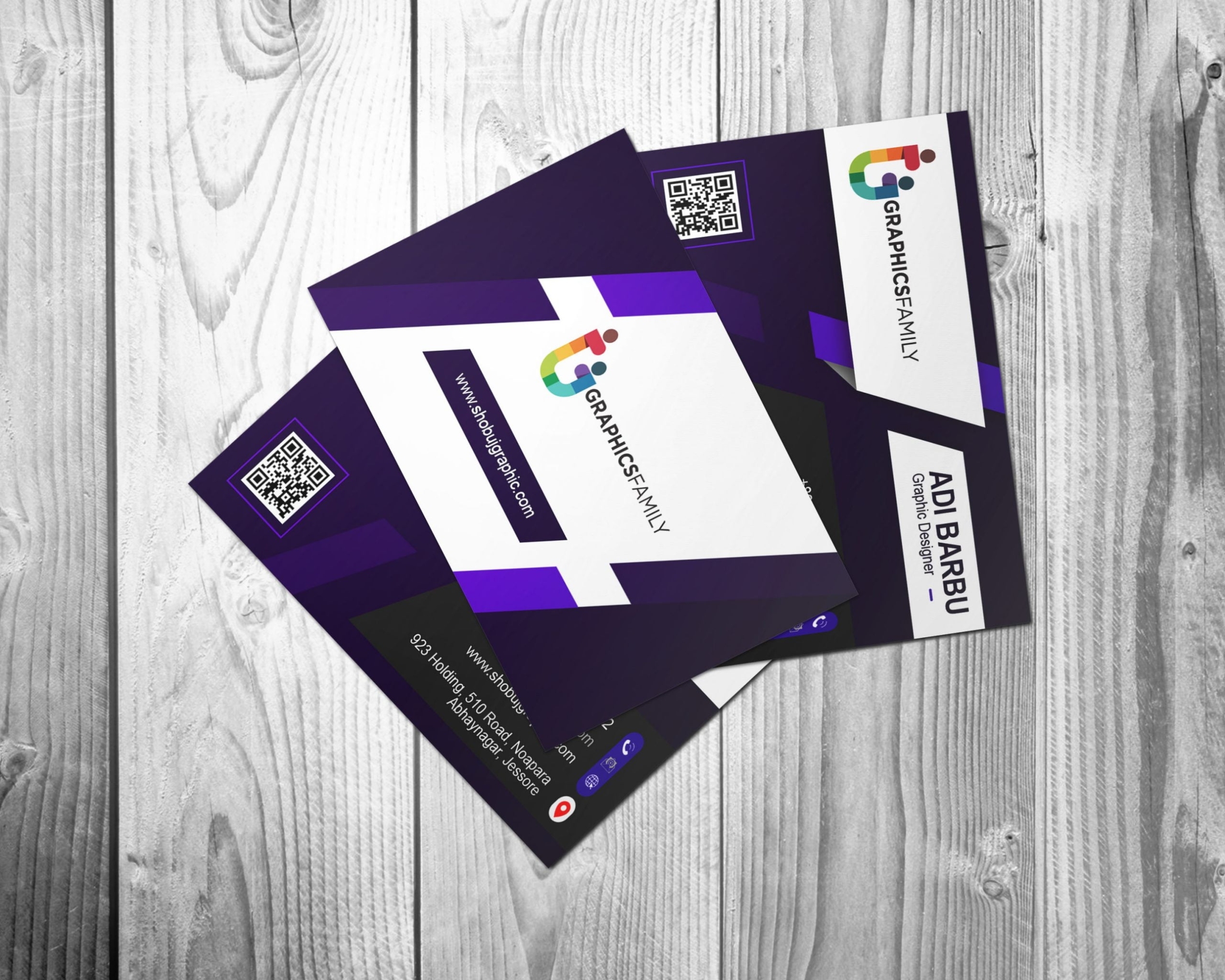 Free .Psd Purple Modern Business Card Design Download - Graphicsfamily for Visiting Card Templates Psd Free Download