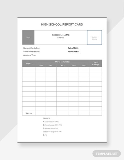 Free Report Card Templates | Download Ready Made | Template Intended For High School Student Report Card Template