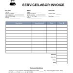 Free Service/Labor Invoice Template – Word | Pdf – Eforms Within Invoice For Work Done Template