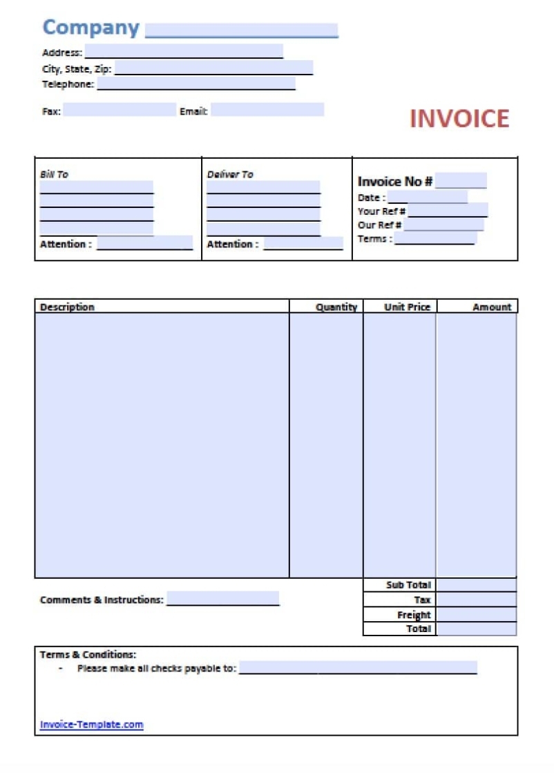 Free Simple Basic Invoice Template | Excel | Pdf | Word (.Doc) In How To Write A Invoice Template