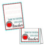 Free Teacher Appreciation Printables For Gift Cards | The Tiptoe Fairy inside Thank You Card For Teacher Template