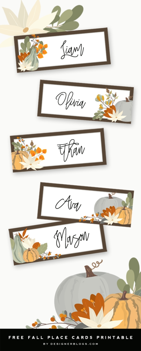 Free Thanksgiving Place Cards Printable Perfect For Table Decoration! Pertaining To Thanksgiving Place Cards Template