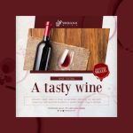 Free Vector | Best Wine Tasting Event Square Flyer Print Template Inside Wine Flyer Template