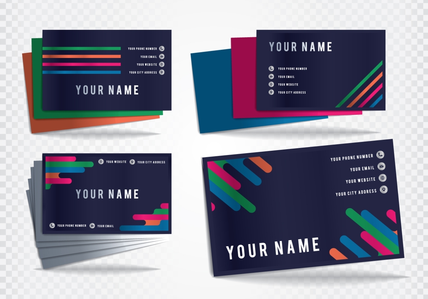 Free Vector Business Card Templates - (29295 Free Downloads) Inside Business Card Powerpoint Templates Free