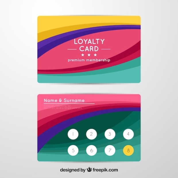 Free Vector | Colorful Loyalty Card Template With Abstract Design Inside Loyalty Card Design Template
