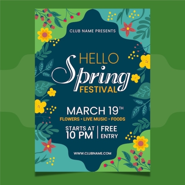 Free Vector | Hand-Drawn Spring Party Flyer Template pertaining to Spring Event Flyer Template