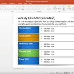 Free Weekly Blank Calendar Template For Powerpoint - Free Powerpoint Templates - Slidehunter pertaining to Microsoft Powerpoint Calendar Template