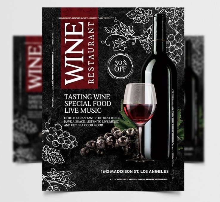 Free Wine Restaurant Event Psd Flyer Template – Stockpsd Pertaining To Wine Flyer Template
