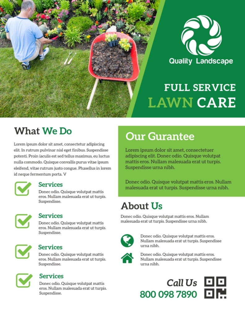 Full Service Lawn Care Flyer Template | Mycreativeshop Throughout Lawn Care Flyers Templates Free