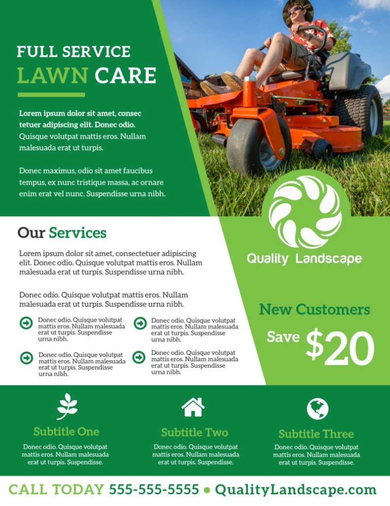 Full Service Lawn Care Flyer Template | Mycreativeshop Within Landscaping Flyer Templates
