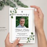 Funeral Announcement Card Template Funeral Invitation – Etsy Australia Throughout Death Anniversary Cards Templates