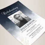 Funeral Announcement Card Template Funeral Invitation | Etsy Pertaining To Funeral Invitation Card Template
