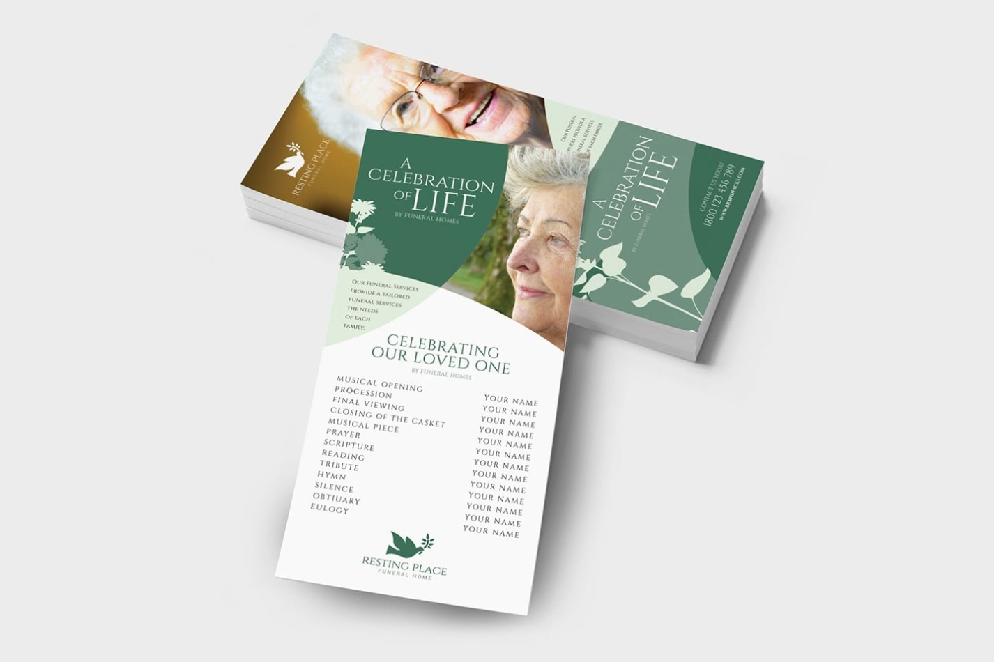 Funeral Service Dl Card Template – Psd, Ai & Vector – Brandpacks With Dl Card Template