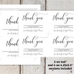 Funeral Thank You Card Template – Simple Black & White Sympathy Acknowledgement Thanks – Men Within Sympathy Thank You Card Template