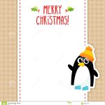 Funny Penguin Vector Christmas Greeting Card Design Template Stock Vector – Illustration Of Text Regarding Print Your Own Christmas Cards Templates