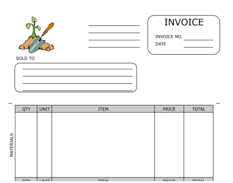 Gardening Invoice Template inside Gardening Invoice Template