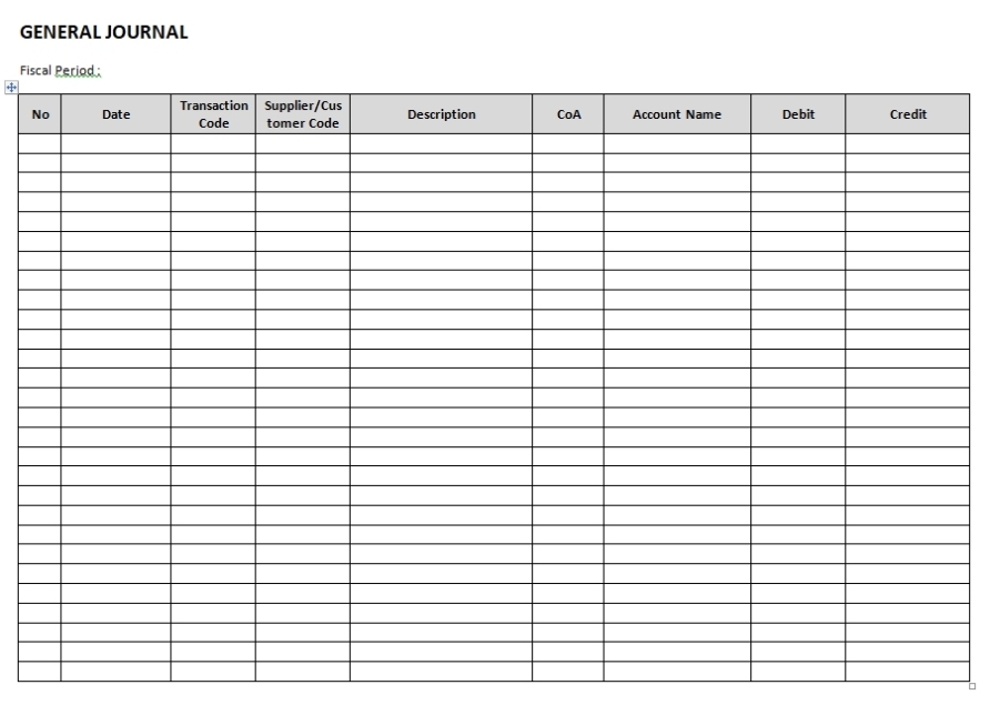 General Journal Template | Freewordtemplates With Double Entry Journal Template For Word