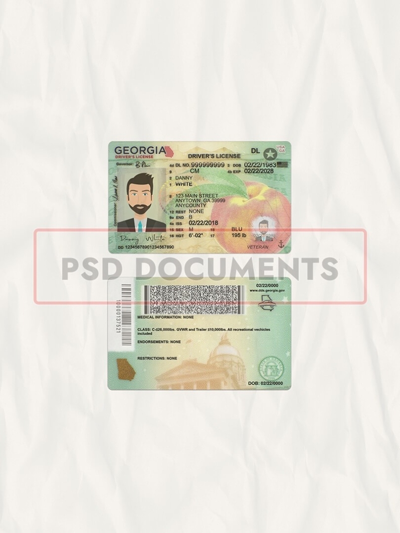Georgia Driver'S License New Psd Template | Psd Documents Throughout Georgia Id Card Template