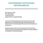 Government Shutdown Memo Template - Word (Doc) in Memo Template Word 2013