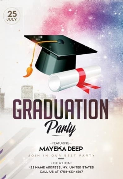 Graduation Party Free Psd Flyer Template For Graduation Ceremony Party With Graduation Party Flyer Template