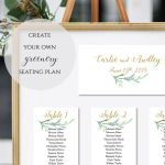 Greenery Wedding Table Place Card Template – Flat And Folded Name Place Cards. 3.5X2.5 Inches Throughout Place Card Setting Template