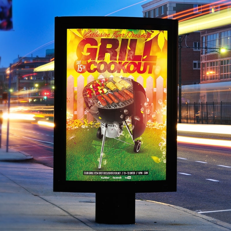 Grill Cookout – Premium Flyer Template + Facebook Cover | Exclsiveflyer | Free And Premium Psd Intended For Cookout Flyer Template