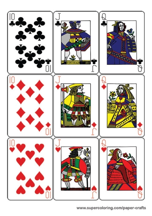 Guyenne Classic Deck Of Playing Cards Printable Template | Free Printable Papercraft Templates For Deck Of Cards Template