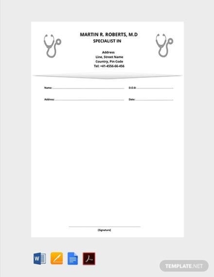 Gynecologist Doctor'S Prescription Template – Pdf | Word | Apple Pages Within Doctors Prescription Template Word