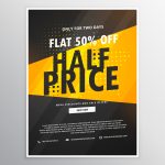 Half Price Sale Brochure Flyer Promotional Template In Yellow An – Download Free Vector Art With Regard To Product Promotion Flyer Template