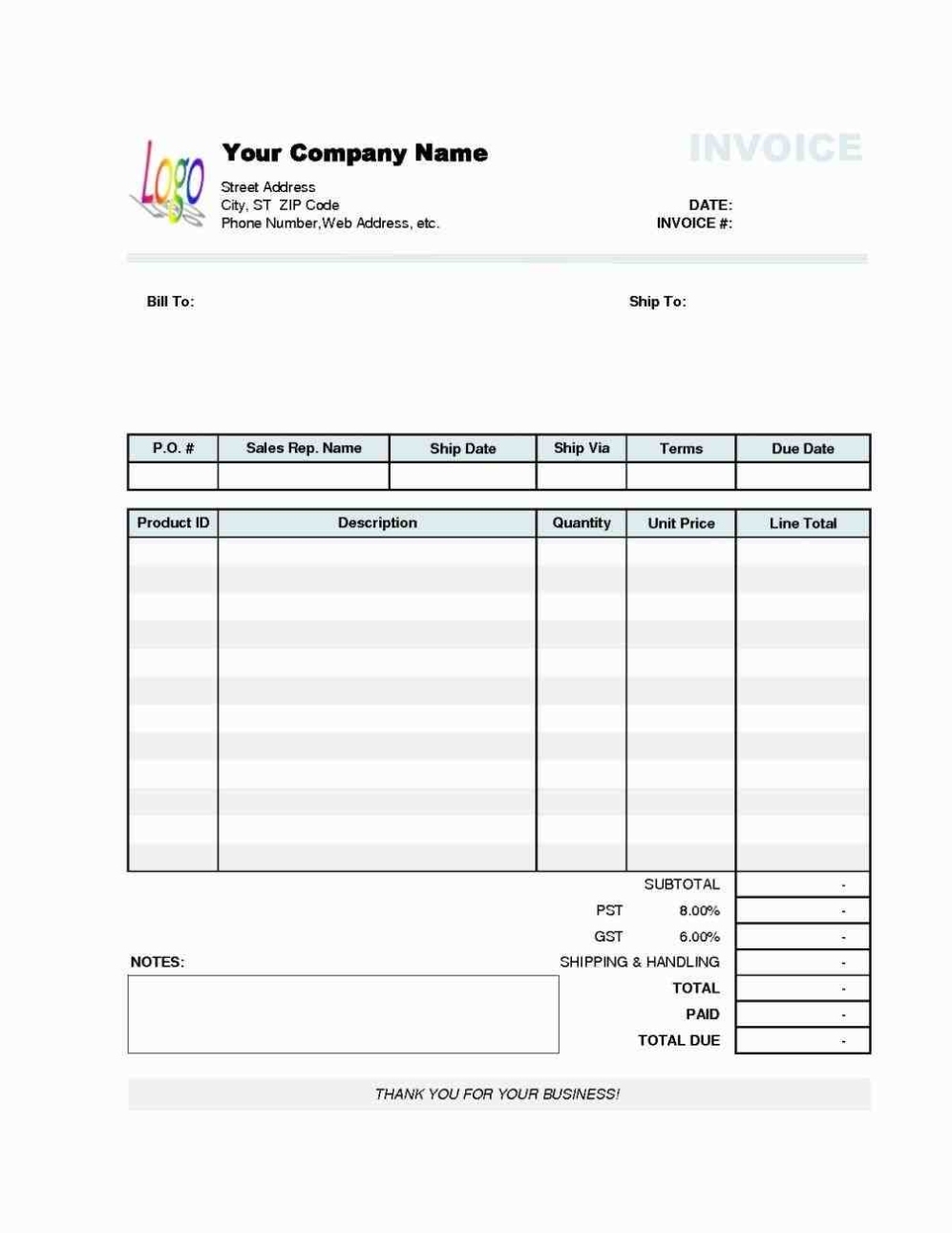 Handyman Invoice - Sample Templates - Sample Templates In Parts And Labor Invoice Template Free