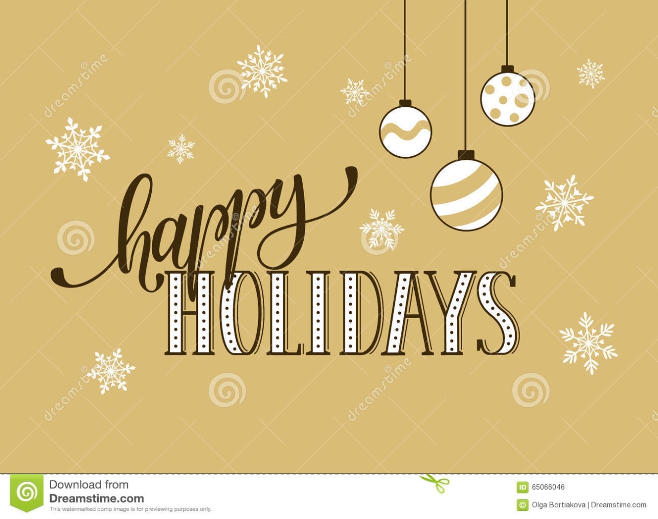 Happy Holidays Card Stock Vector. Illustration Of Template - 65066046 In Happy Holidays Card Template