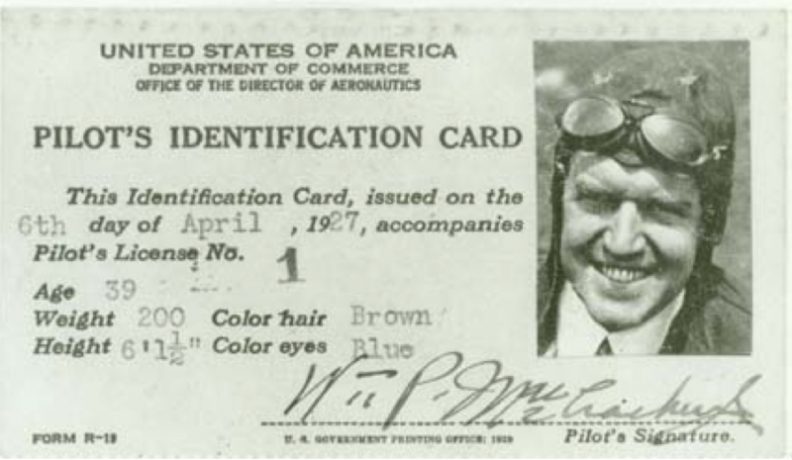 Here'S The First Pilot License Ever Issued In The Us | Www.bullfax Throughout World War 2 Identity Card Template
