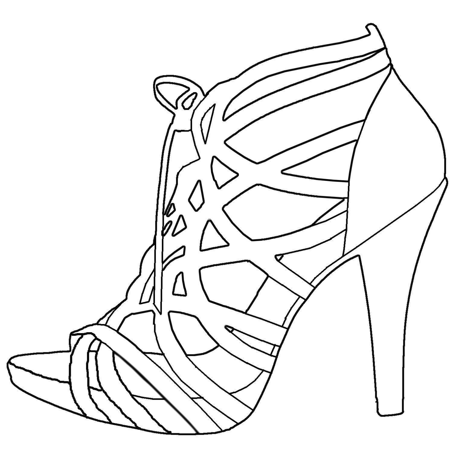High Heel Drawing Template At Getdrawings | Free Download With High Heel Shoe Template For Card