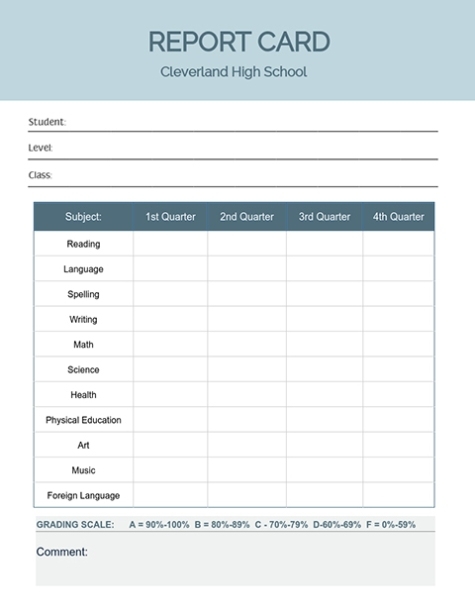 High School Report Card Template | Visme With Regard To Result Card Template