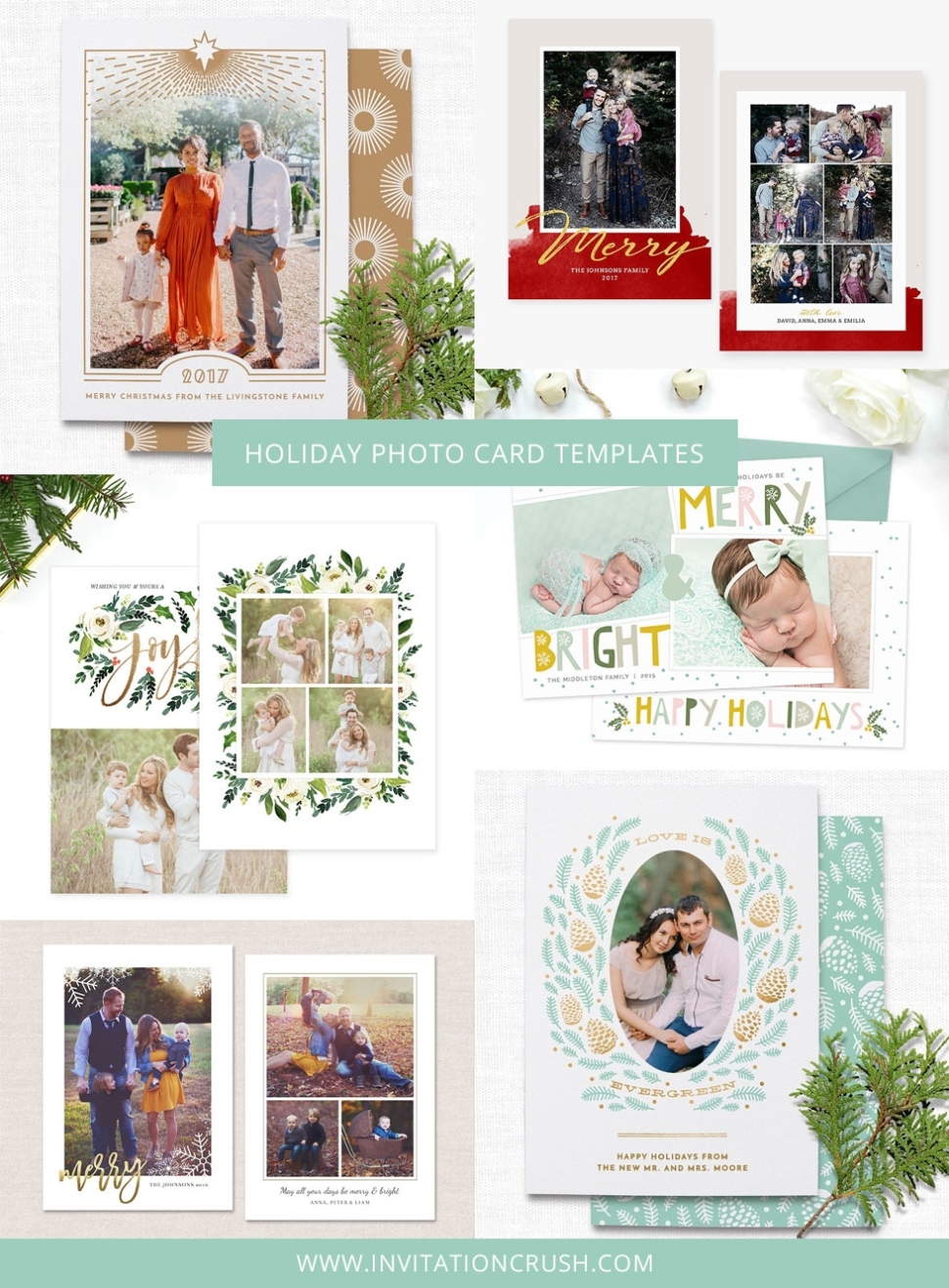 Holiday &amp; Christmas Photo Card Templates For Photographers throughout Free Christmas Card Templates For Photographers