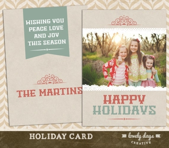 Holiday Photo Card Template For Photographers | Etsy With Holiday Card Templates For Photographers