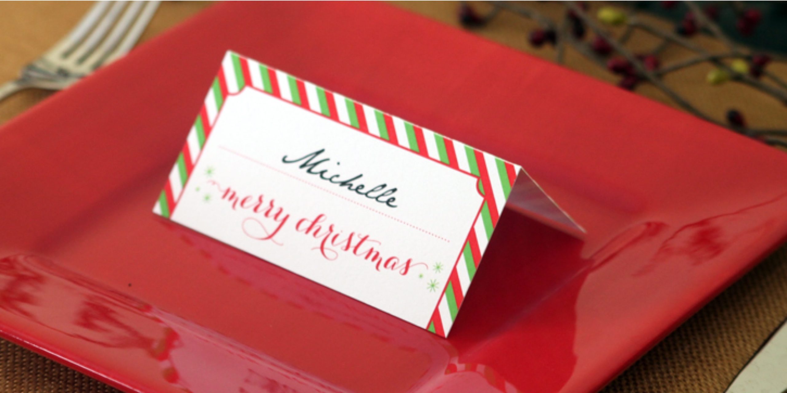 Holiday Place Card Diy Printable Within Table Name Cards Template Free