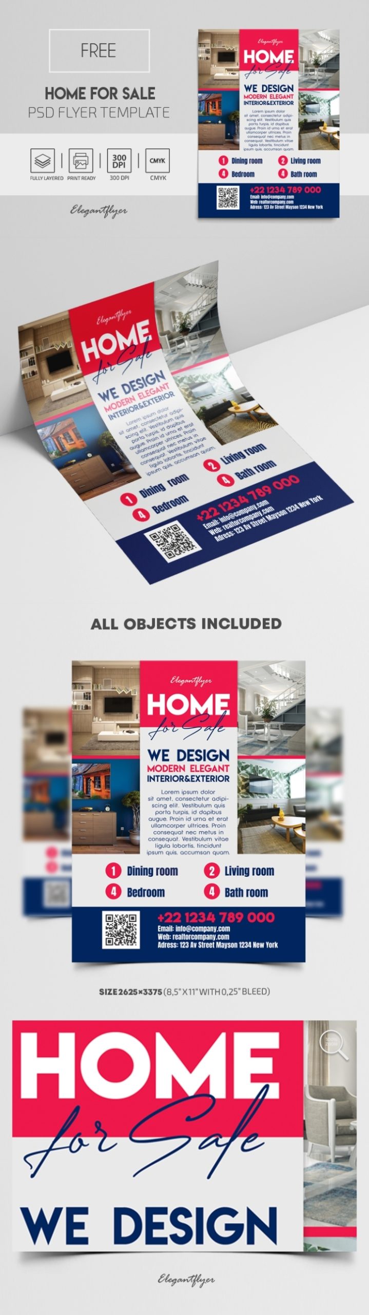 Home For Sale – Free Psd Flyer Template – By Elegantflyer For Home For Sale Flyer Template
