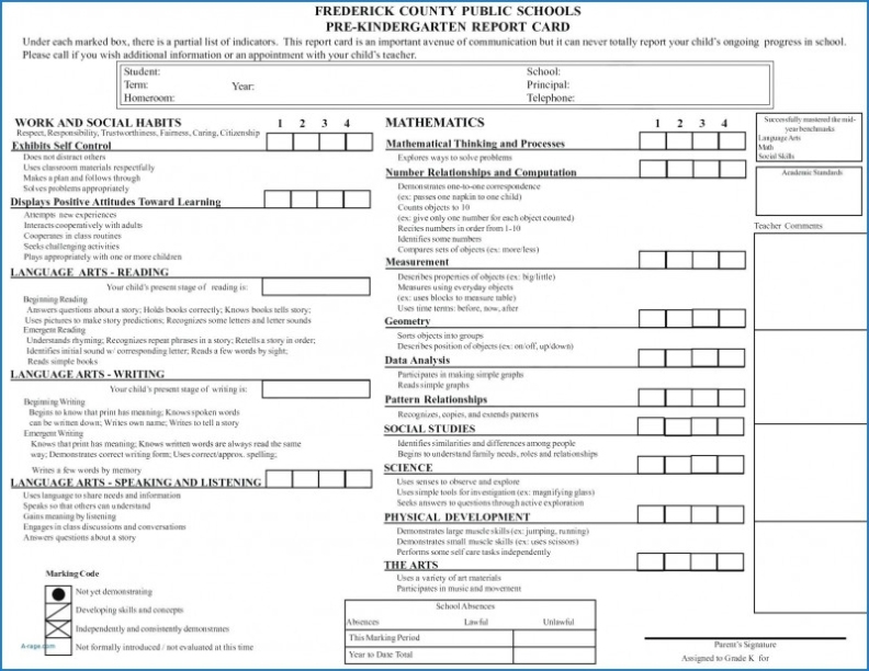Homeschool Middle School Report Card Template With Regard To Homeschool Report Card Template Middle School